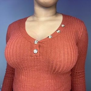 CUTE BURGUNDY LONG SLEEVE❤️